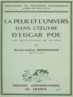 cover image of La peur et l'univers dans l'œuvre d'Edgar Poe